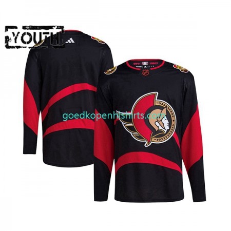 Ottawa Senators Blank Adidas 2022-2023 Reverse Retro Zwart Authentic Shirt - Kinderen